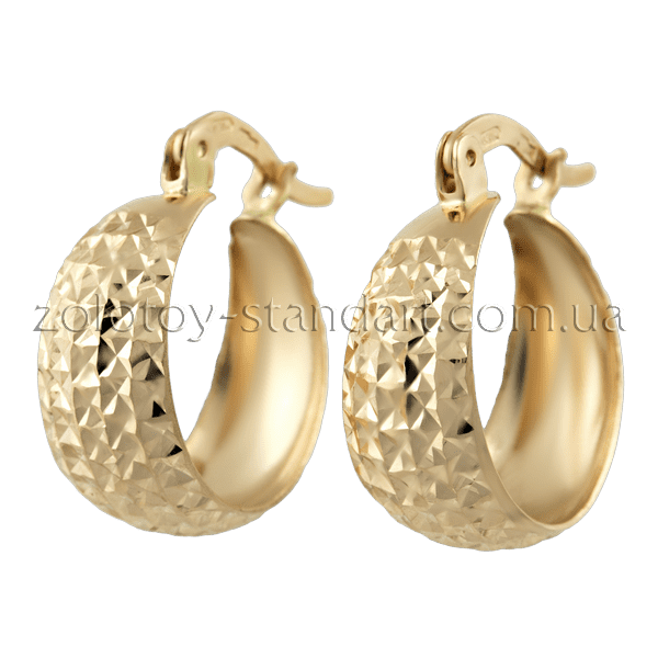 Сережки з алмазним гравіюванням 80011 детальне зображення ювелірного виробу