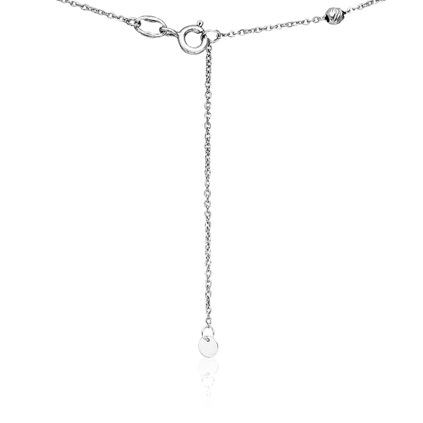 колье серебряное с бусинами з алмазными насечками колье серебряное с бусинами з алмазными насечками