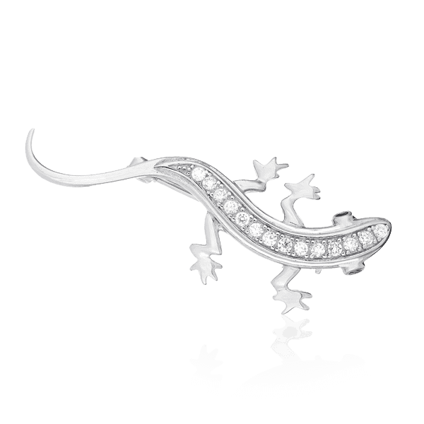 Серебряная брошь Ящерица с фианитами 024829 детальное изображение ювелирного изделия Серебряные броши Серебряная брошь Ящерица с фианитами 024829 детальное изображение ювелирного изделия Серебряные броши
