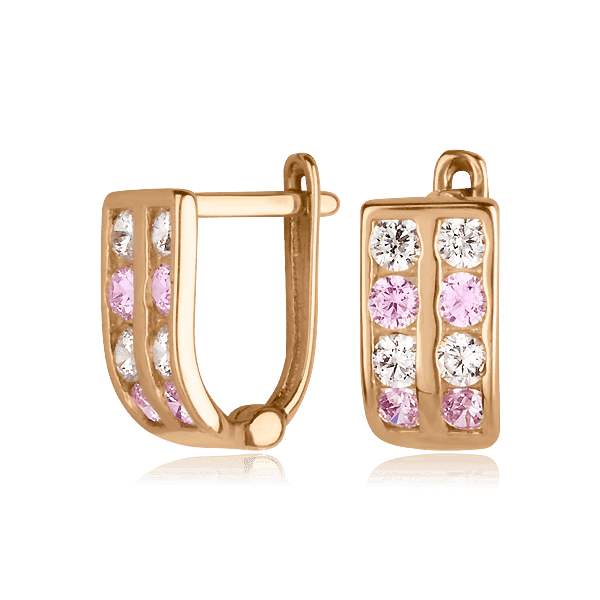 Золотые серьги с красного золота с розовыми фианитами 026513 детальное изображение ювелирного изделия Серьги с камнями Золотые серьги с красного золота с розовыми фианитами 026513 детальное изображение ювелирного изделия Серьги с камнями