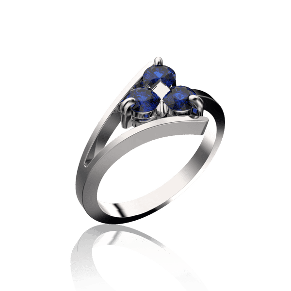 Кольцо из белого золота с сапфирами 030339 детальное изображение ювелирного изделия Золотые кольца с сапфиром Кольцо из белого золота с сапфирами 030339 детальное изображение ювелирного изделия Золотые кольца с сапфиром