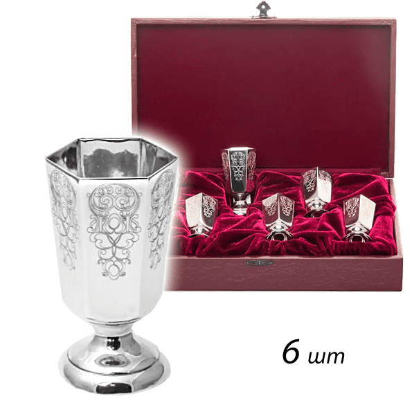 Набор серебряных стопок с гранями 031477 детальное изображение ювелирного изделия Наборы столового серебра Набор серебряных стопок с гранями 031477 детальное изображение ювелирного изделия Наборы столового серебра