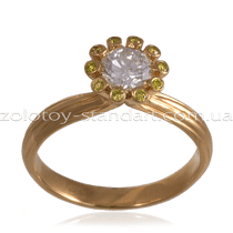 оглядове фото Золоте кільце з діамантами R0041