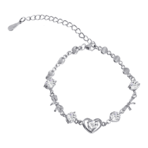 обзорное фото Серебряный браслет с фианитом 025473  Серебряные женские браслеты