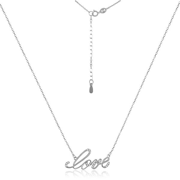 Серебряное колье "Love" с фианитами 024912 детальное изображение ювелирного изделия Серебряные колье Серебряное колье "Love" с фианитами 024912 детальное изображение ювелирного изделия Серебряные колье