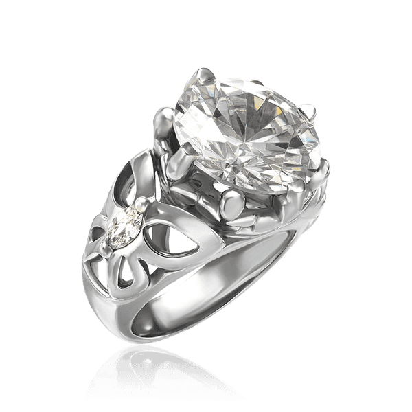 Массивное серебряное кольцо с фианитами Бабочки на ободку 034833 детальное изображение ювелирного изделия Серебряные кольца Массивное серебряное кольцо с фианитами Бабочки на ободку 034833 детальное изображение ювелирного изделия Серебряные кольца