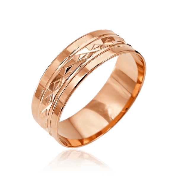 Золотое обручальное кольцо в стильном дизайне 036760 детальное изображение ювелирного изделия Золотые кольца Золотое обручальное кольцо в стильном дизайне 036760 детальное изображение ювелирного изделия Золотые кольца
