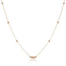 обзорное фото Золотое колье из красного золота Нежность 032444 Золотое колье без камней обзорное фото Золотое колье из красного золота Нежность 032444  Золотое колье без камней