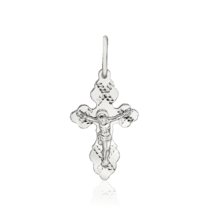 обзорное фото Православный крестик серебряный 037406  Серебряные подвески крестики