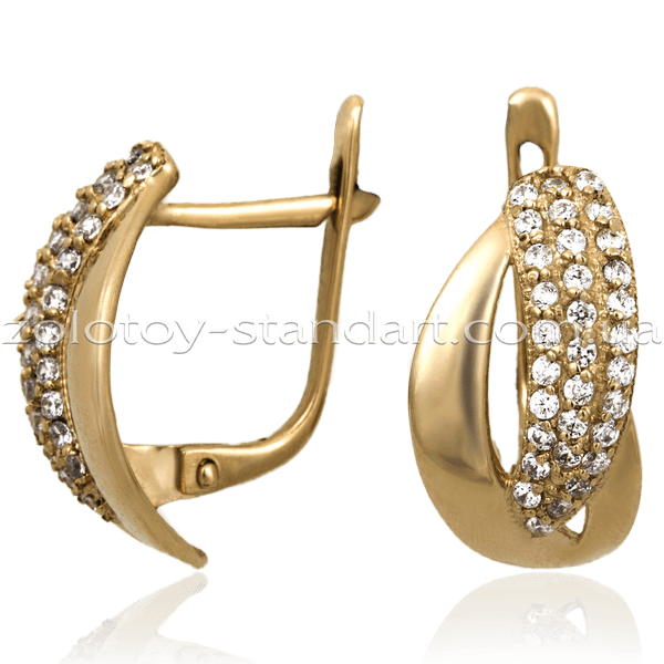 Золотые серьги 21107 детальное изображение ювелирного изделия Золотые серьги с фианитом Золотые серьги 21107 детальное изображение ювелирного изделия Золотые серьги с фианитом