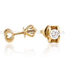 оглядове фото Золоті сережки з золота з діамантами Polaris E0598