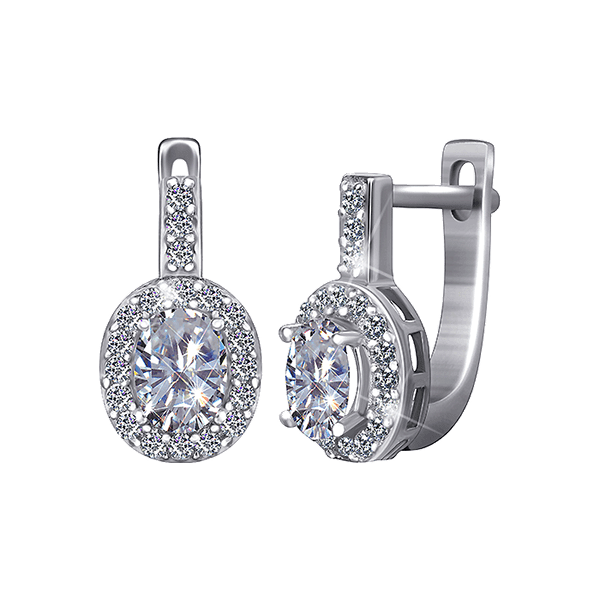 Серебряные серьги с фианитом 025512 детальное изображение ювелирного изделия Серебряные серьги с камнями Серебряные серьги с фианитом 025512 детальное изображение ювелирного изделия Серебряные серьги с камнями