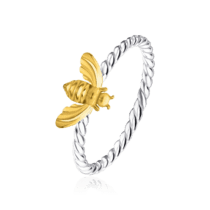 обзорное фото Серебряное кольцо с позолоченой Пчелкой 031243  Кольца с позолотой