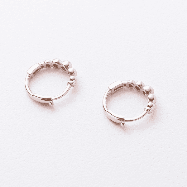 Золотые серьги-конго с шариками без вставок