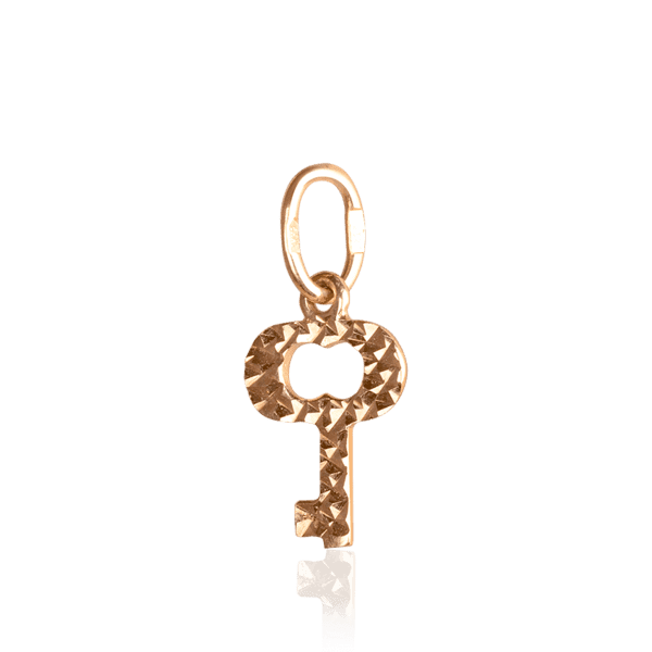 Маленька золота блискуча підвіска Ключик для ланцюжка чи браслету 030535 детальне зображення ювелірного виробу