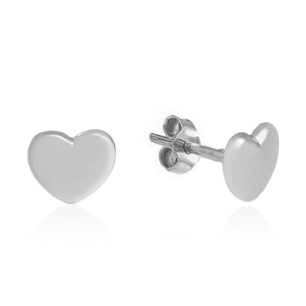 Серебряные серьги-пуссеты Сердечки 580002С детальное изображение ювелирного изделия Серебряные серьги без вставок
