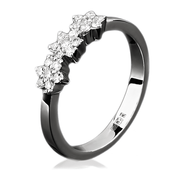 Кольцо Цветы из белого золота с бриллиантами 1094/1 детальное изображение ювелирного изделия Виды золотых колец Кольцо Цветы из белого золота с бриллиантами 1094/1 детальное изображение ювелирного изделия Виды золотых колец