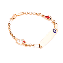 обзорное фото Золотой детский браслет с эмалью 025194 Детские золотые браслеты обзорное фото Золотой детский браслет с эмалью 025194  Детские золотые браслеты