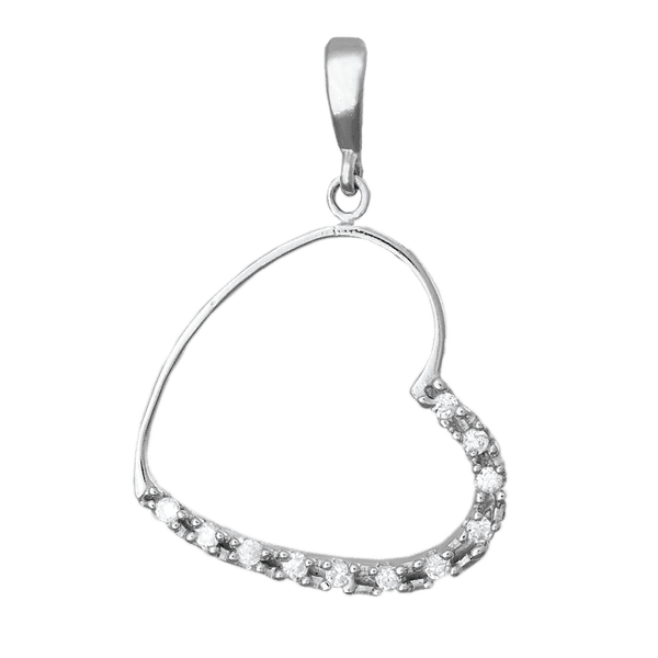 Серебряный подвес Сердце П2Ф/017 детальное изображение ювелирного изделия Серебряные подвески со вставками Серебряный подвес Сердце П2Ф/017 детальное изображение ювелирного изделия Серебряные подвески со вставками