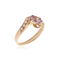 обзорное фото Золотое кольцо с аметистом 023916  Золотые кольца с аметистом