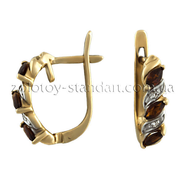 Золотые серьги с гранатом и бриллиантами 2097 детальное изображение ювелирного изделия Золотые серьги с гранатом Золотые серьги с гранатом и бриллиантами 2097 детальное изображение ювелирного изделия Золотые серьги с гранатом