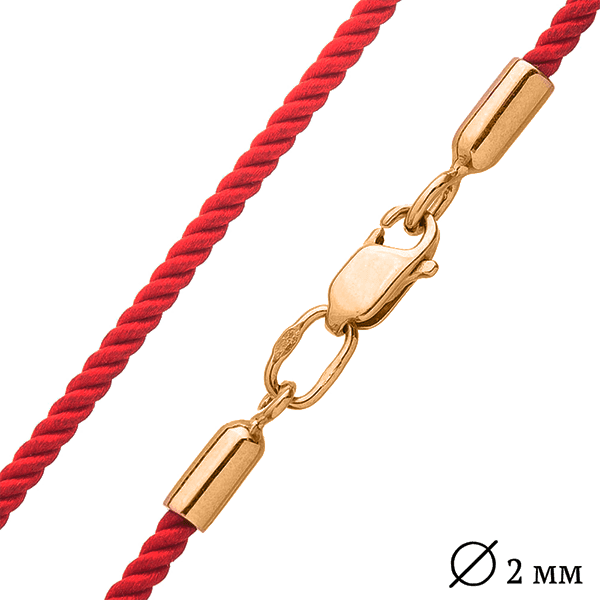 Шелковый красный шнурок с гладкой золотой застежкой 025687 детальное изображение ювелирного изделия Шнурки с золотом Шелковый красный шнурок с гладкой золотой застежкой 025687 детальное изображение ювелирного изделия Шнурки с золотом
