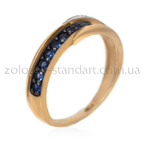 Золотое кольцо с сапфиром и бриллиантами фото Золотое кольцо с сапфиром и бриллиантами фото