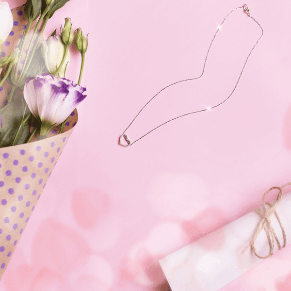 Серебряное колье Сердце 026031 Серебряное колье Сердце 026031