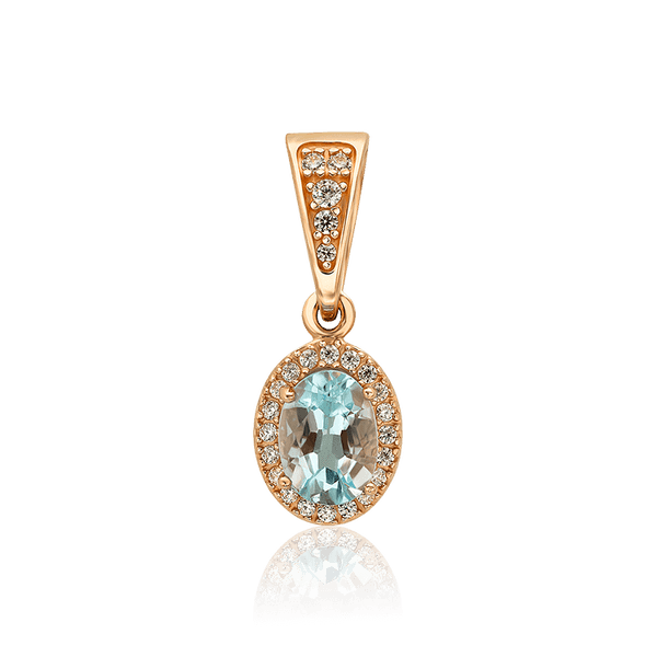 Золотой кулон с топазом и фианитами в классическом стиле 035903 детальное изображение ювелирного изделия Золотые подвески Золотой кулон с топазом и фианитами в классическом стиле 035903 детальное изображение ювелирного изделия Золотые подвески