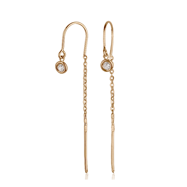 Золотые серьги протяжки с цирконием 024256 детальное изображение ювелирного изделия Золотые серьги с фианитом Золотые серьги протяжки с цирконием 024256 детальное изображение ювелирного изделия Золотые серьги с фианитом