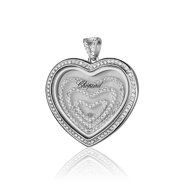 Серебряный кулон Сердца с фианитами в стиле Chopard 027680 детальное изображение ювелирного изделия Серебряные подвески со вставками Серебряный кулон Сердца с фианитами в стиле Chopard 027680 детальное изображение ювелирного изделия Серебряные подвески со вставками