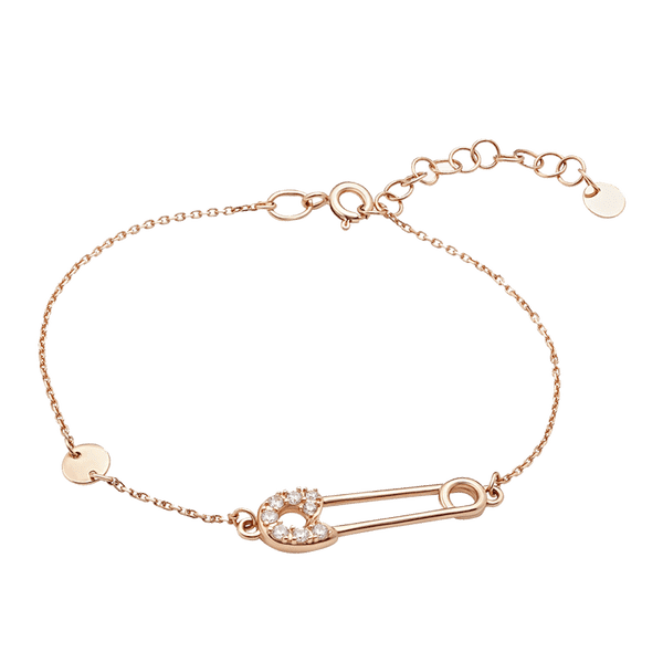 Золотой браслет с оригинальным декором в виде булавки, инкрустированной фианитами 040720 детальное изображение ювелирного изделия Золотые браслеты с цирконием (фианитами) Золотой браслет с оригинальным декором в виде булавки, инкрустированной фианитами 040720 детальное изображение ювелирного изделия Золотые браслеты с цирконием (фианитами)