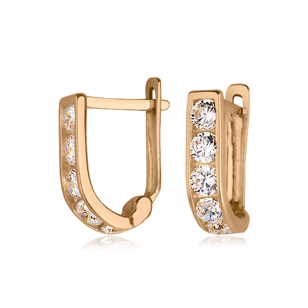 Золотые детские серьги дорожки 025115 детальное изображение ювелирного изделия Серьги с камнями Золотые детские серьги дорожки 025115 детальное изображение ювелирного изделия Серьги с камнями