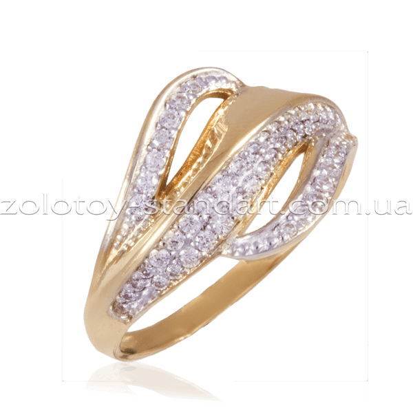 Золотое кольцо с фианитами 12305 купить