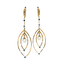 обзорное фото Серьги с жемчугом 480002 Золотые серьги с жемчугом обзорное фото Серьги с жемчугом 480002  Золотые серьги с жемчугом