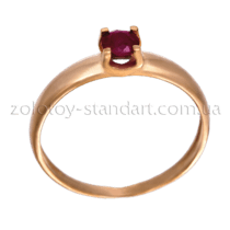 обзорное фото Золотое кольцо с рубином 11748  Золотые кольца с рубином