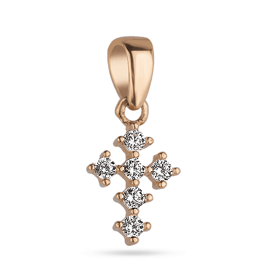 Золотой крестик с фианитами 028140 детальное изображение ювелирного изделия Декоративные золотые крестики Золотой крестик с фианитами 028140 детальное изображение ювелирного изделия Декоративные золотые крестики