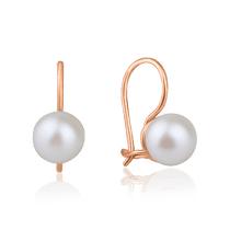 обзорное фото Золотые серьги с жемчугом французский замок 029533 Золотые серьги с жемчугом обзорное фото Золотые серьги с жемчугом французский замок 029533  Золотые серьги с жемчугом