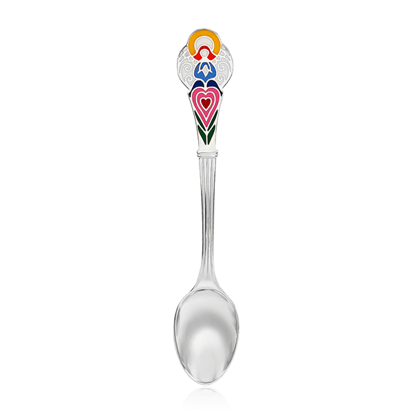 Серебряная ложечка с эмалью Ангел Хранитель 034681 детальное изображение ювелирного изделия Серебряные детские ложечки Серебряная ложечка с эмалью Ангел Хранитель 034681 детальное изображение ювелирного изделия Серебряные детские ложечки