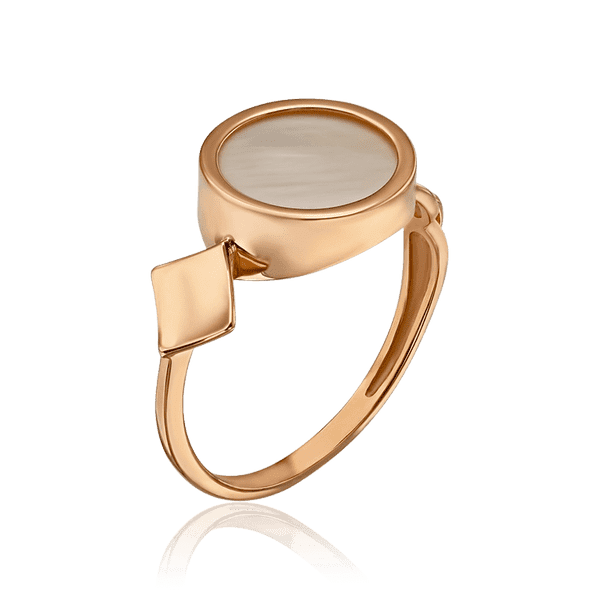 Золотое кольцо с белым агатом Золотое кольцо с белым агатом