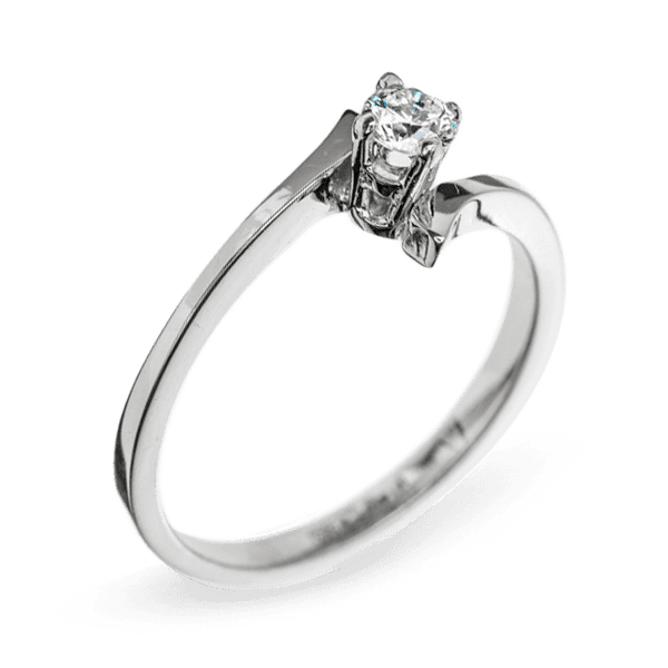 Кольцо из белого золота с бриллиантом R0279 детальное изображение ювелирного изделия Золотые кольца для помолвки с бриллиантом Кольцо из белого золота с бриллиантом R0279 детальное изображение ювелирного изделия Золотые кольца для помолвки с бриллиантом