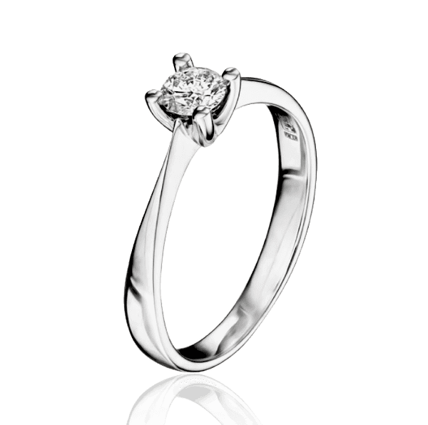 Кольцо с бриллиантом в белом золоте на помолвку 033747 детальное изображение ювелирного изделия Золотые кольца для помолвки с бриллиантом Кольцо с бриллиантом в белом золоте на помолвку 033747 детальное изображение ювелирного изделия Золотые кольца для помолвки с бриллиантом