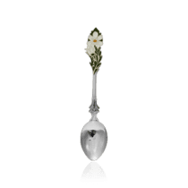 обзорное фото Десертная серебряная ложка Цветок 030153  Серебряная десертная ложка