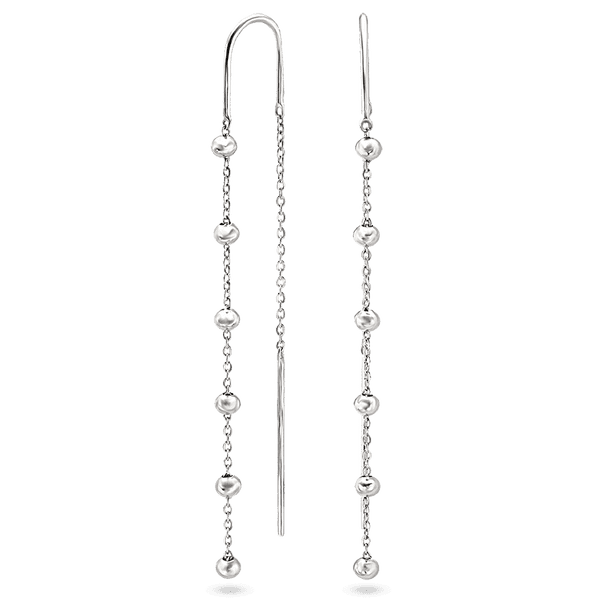 Серьги - протяжки в белом золоте шарики без вставок 039255 детальное изображение ювелирного изделия Золотые серьги без вставок Серьги - протяжки в белом золоте шарики без вставок 039255 детальное изображение ювелирного изделия Золотые серьги без вставок