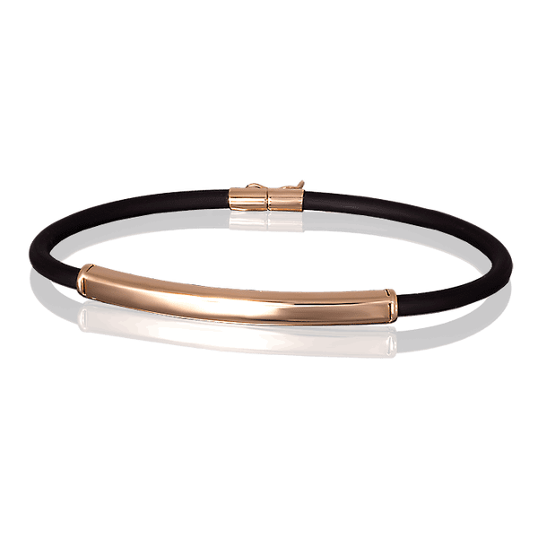 Золотой браслет с каучуком 024589 детальное изображение ювелирного изделия Золотые браслеты с каучуком