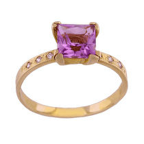 обзорное фото Золотое кольцо с аметистом 392507 Золотые кольца с аметистом обзорное фото Золотое кольцо с аметистом 392507  Золотые кольца с аметистом