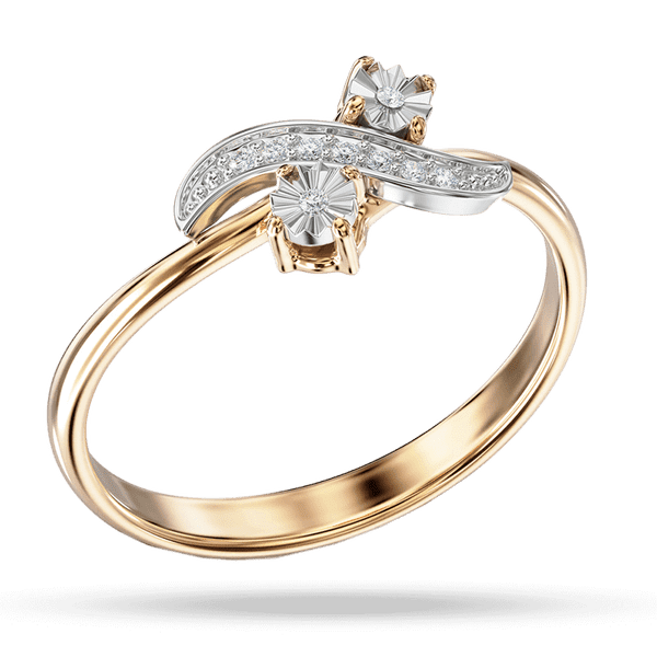 Золотое кольцо с бриллиантами Золотое кольцо с бриллиантами