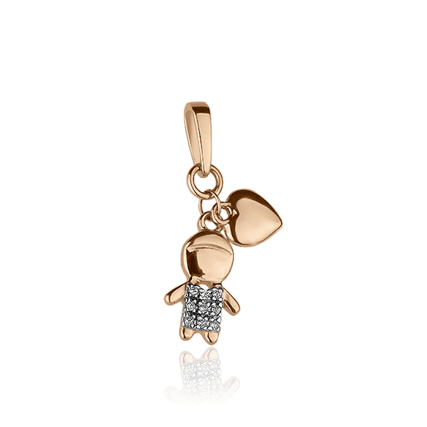 Золотой подвес с белыми фианитами Мальчик 028101 детальное изображение ювелирного изделия Золотые подвески с камнями Золотой подвес с белыми фианитами Мальчик 028101 детальное изображение ювелирного изделия Золотые подвески с камнями