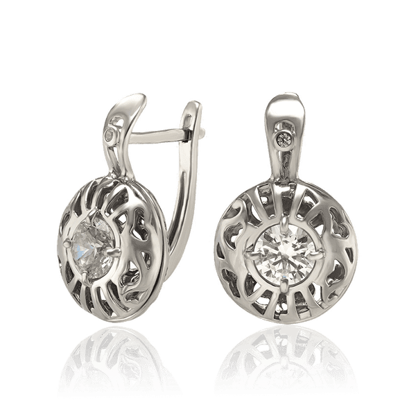 Серебряные сережки з фианитами с английским замком 034852 детальное изображение ювелирного изделия Серебряные серьги Серебряные сережки з фианитами с английским замком 034852 детальное изображение ювелирного изделия Серебряные серьги