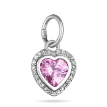 обзорное фото Серебряный кулон Сердце с фианитами 025177  Серебряные подвески со вставками